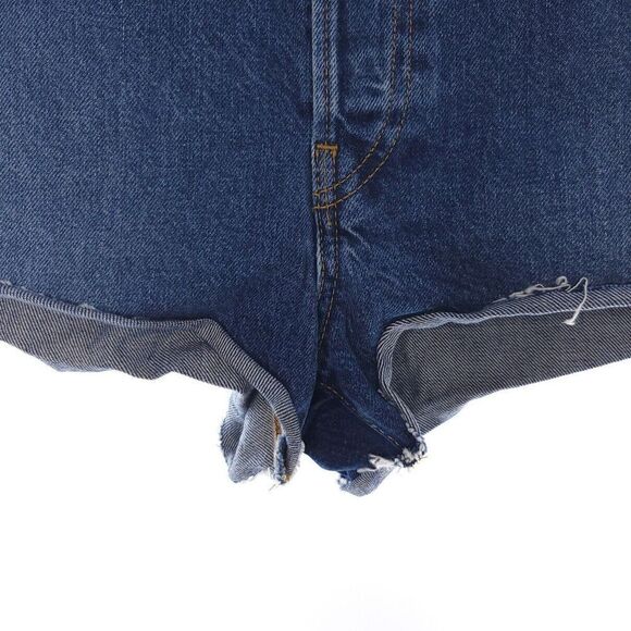 Re/Done 70s High Rise Short High Tide Slim Fit Rigid Denim Button Fly Size 29 - Picture 5 of 11